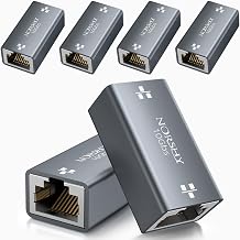 RJ45 Female to Female Adapter 10Gbps, RJ45 Extension Connector LAN Coupler, RJ 45 Splice for Network Cable for Ethernet Cable Cat8, Cat7, Cat6, Cat5, Cat5e, 6 Pack