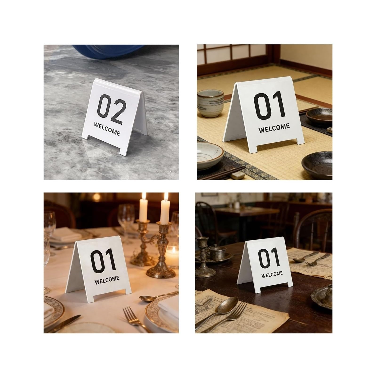 Carte dei Numeri dei tavoli, Targhe Numeriche da Tavolo in Acrilico Numeri 1-15/1-25 Confezione 15/25 Bifacciale 2,7x2,3 Pollici(1 to 25)