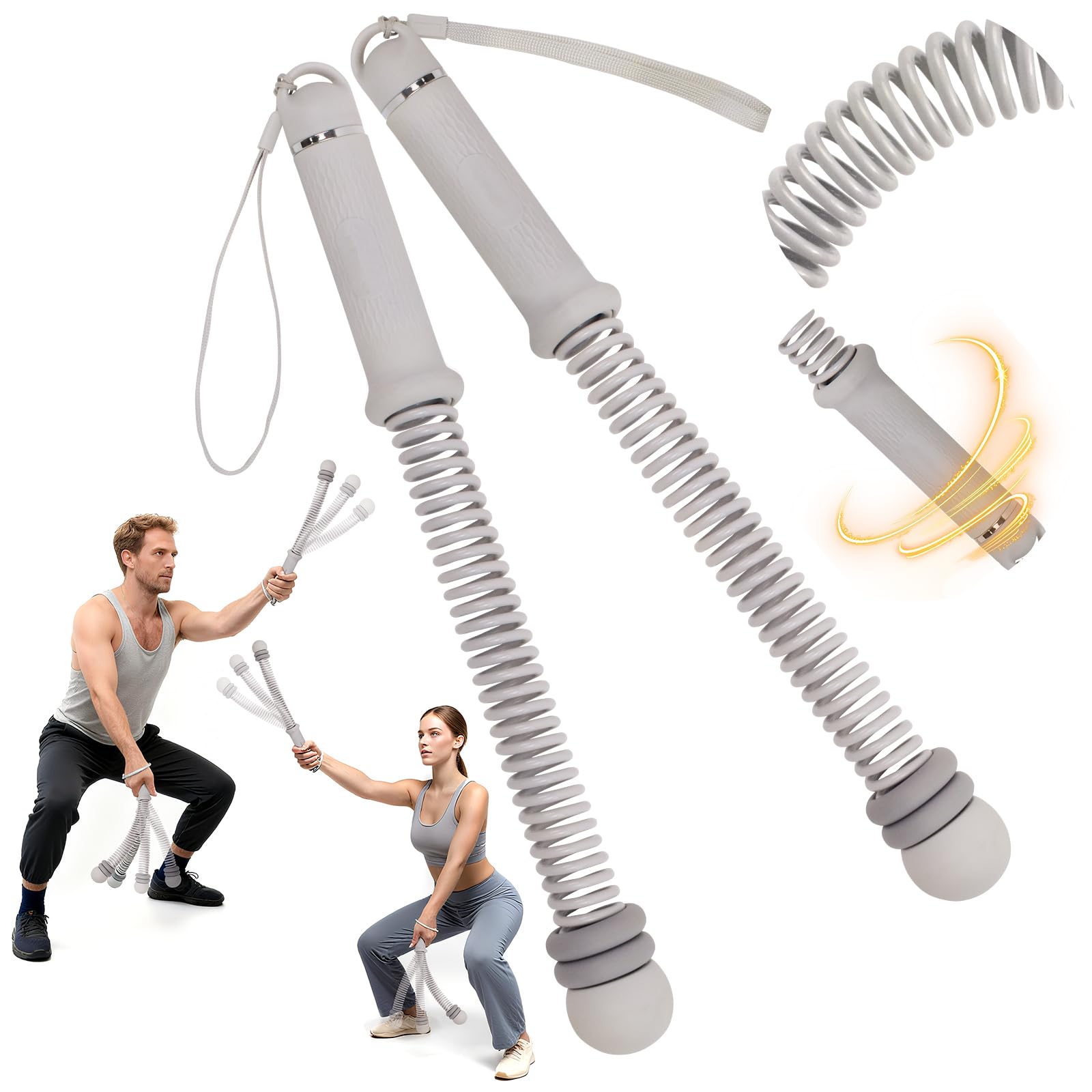 Ropeless Battle Ropes with Adjustable Weights, Easy-to-Carry Silent Fitness Tool for Total-Body Sculpting, Cardio & Fat Burn, Home Gym Strength