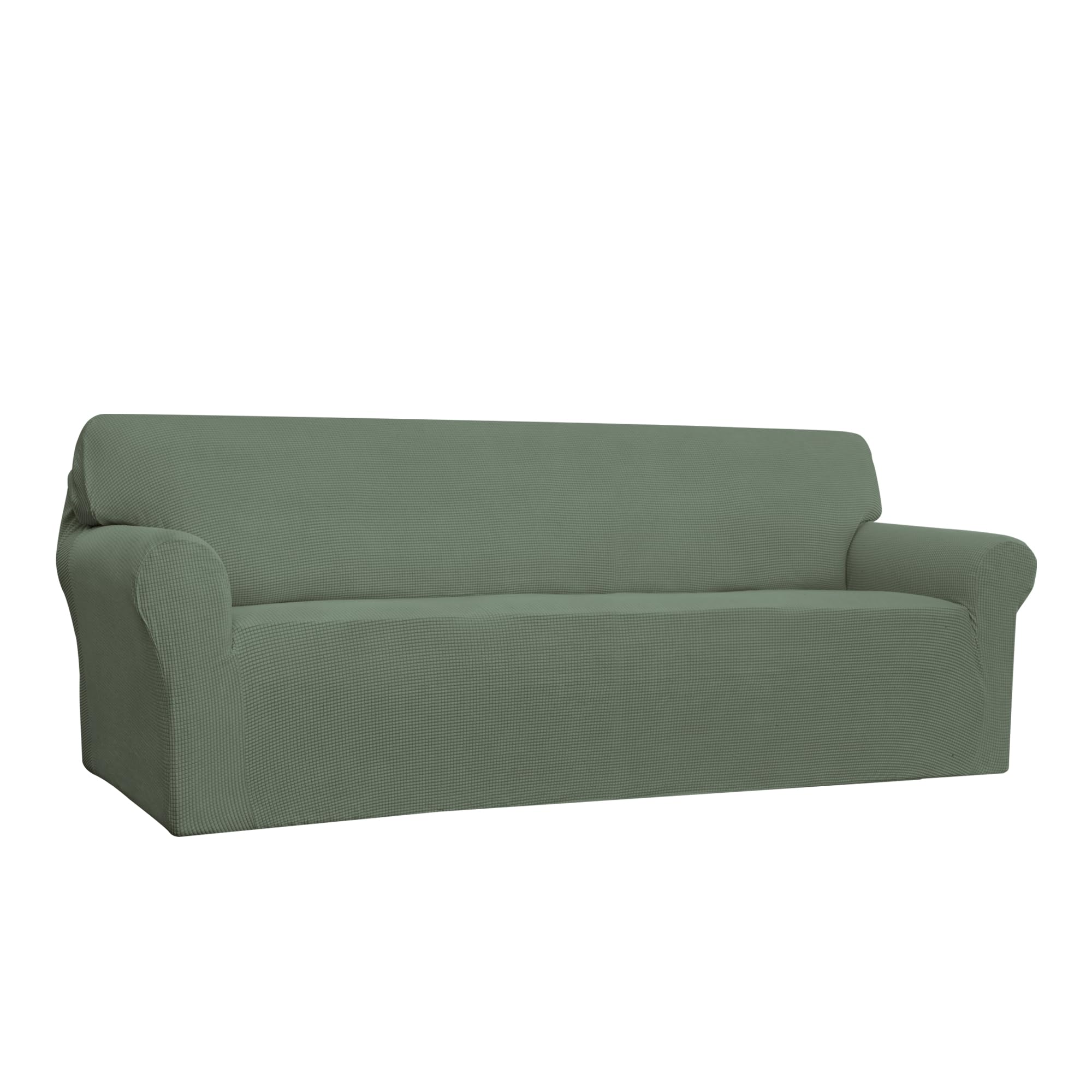 Easy-Going Stretch-Sofa-Schonbezug für 4-Sitzer, 1 Stück, Möbelschutz, Couch, weich mit elastischer Unterseite für Kinder, Polyester-Spandex-Jacquard-Stoff, klein kariert (XXL, Graugrün)