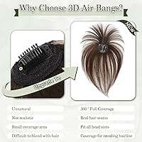 Vista 6 de Ms Taj Extensiones de cabello humano real con clip 360 para mujer, para uso diario (marrón oscuro)