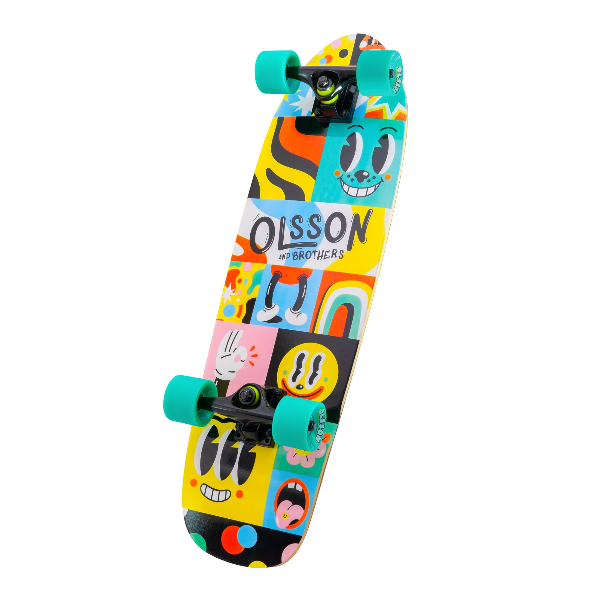 Cruisers OLSSON Skateboards -Ruedas Alto Rebote SHR 65MM, Tabla 30"-32", 7 láminas Arce Canadiense, Ejes xrkp 6,5", ABEC 7 monopatín Adolescentes niños Principiantes Profesionales