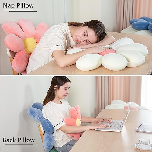 Miniatura 4 de TaiBest Almohada con forma de flor, cojín de asiento en forma de flor, almohada de suelo, bonita decoración de habitación y almohada de felpa (15.7,