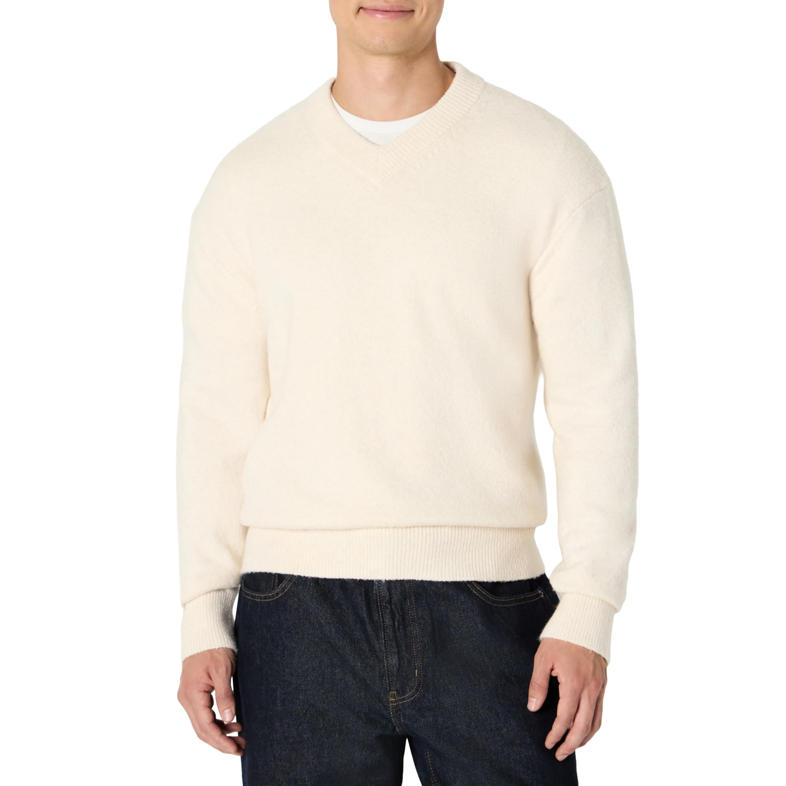 Amazon Essentials Herren Regular-Fit-Pullover aus Baumwollmischung mit V-Ausschnitt