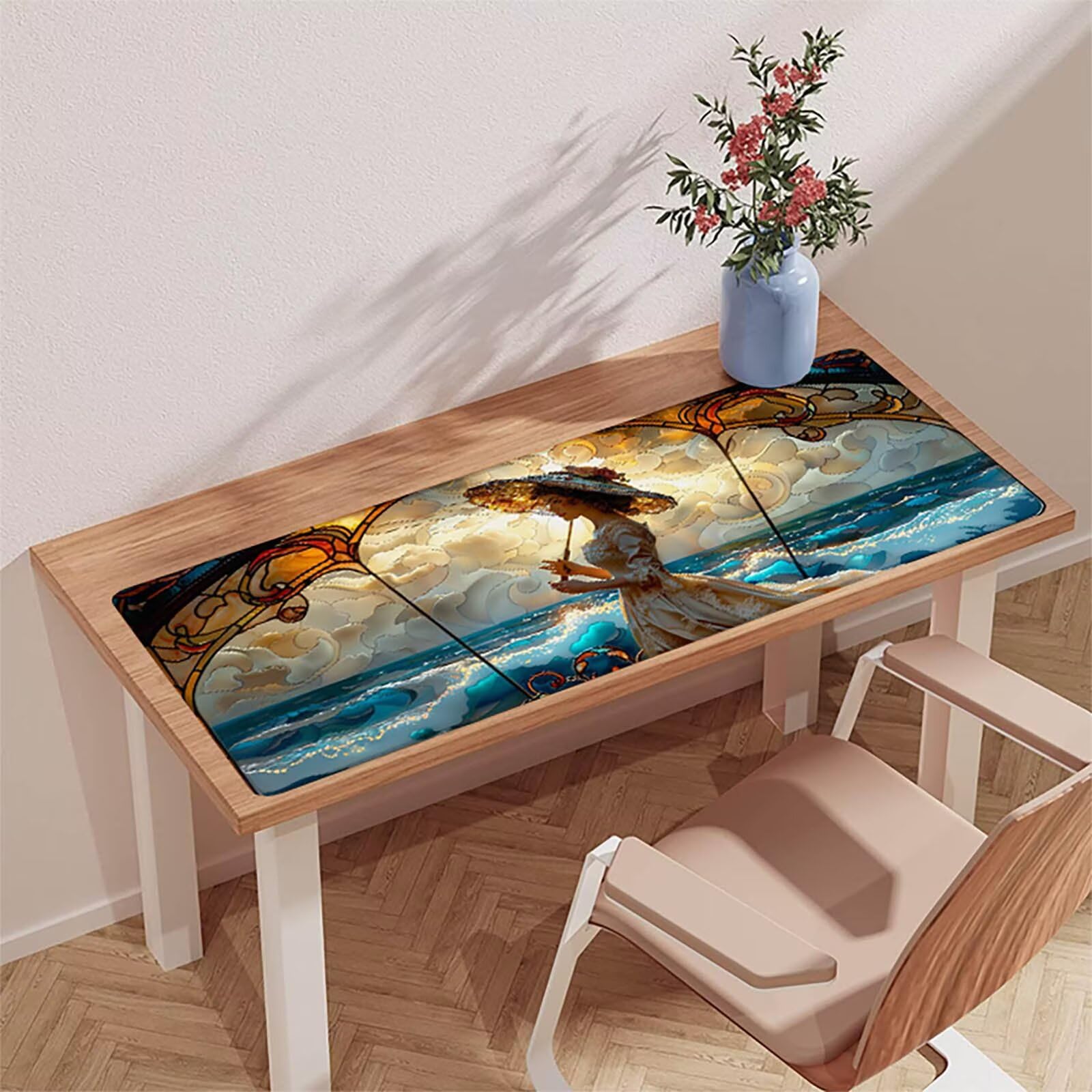 Kolorowa podkładka pod mysz do gier, podkładka pod mysz XXL 1600x800x3mm, mata na biurko ze zszytymi krawędziami, podkładka pod mysz poprawia dokładność i szybkość, akcesoria biurowe i akcesoria do