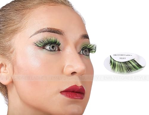 Miniatura 2 de Adivinador verde disfraz Halloween pestañas de ojos para fiesta mirando 1 par