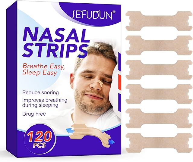 120 Pieces Nasal Strips, Drug-Free Extra Strength Nose Strips for Breathing, Instantly Relieves Nasal Congestion, Helps Reduce Snoring, Improves Sleep, Clinically Proven, Large Size 66mm by 19mm