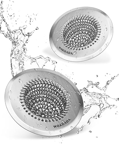 Colador de drenaje de fregadero, reversible, fácil de limpiar, de malla con acero inoxidable 304, revolucionario antioxidante, colador grande para