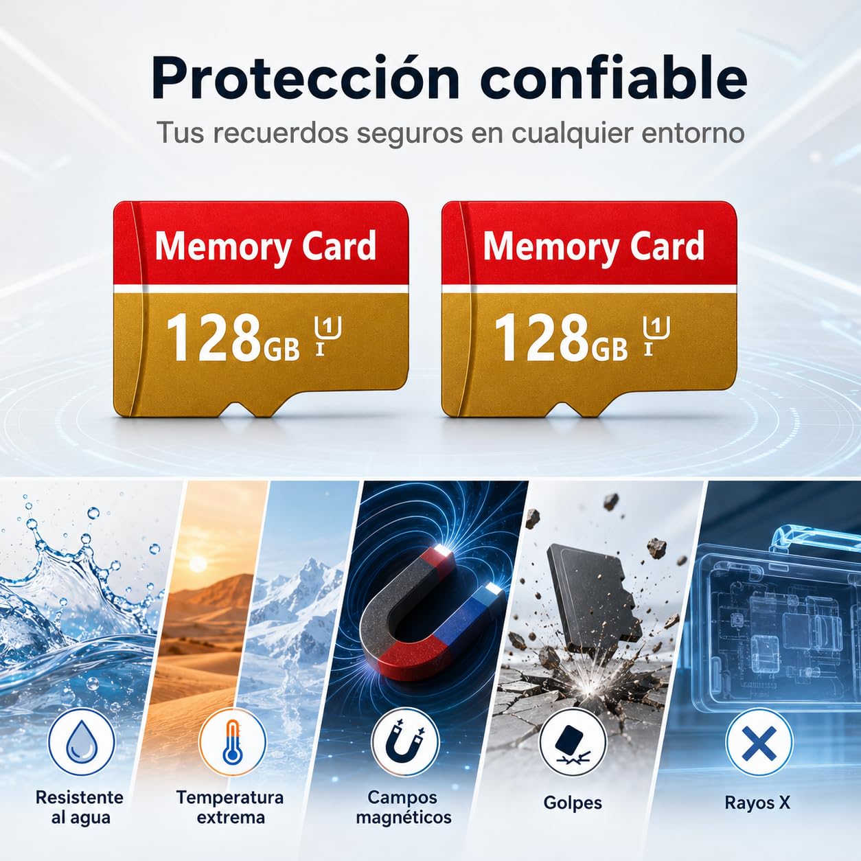 2 Pack Tarjeta TF 128GB Tarjeta de Memoria de Alta Velocidad Memory Card para Cámaras, Smartphones, Cámara de Tablero, Tabletas