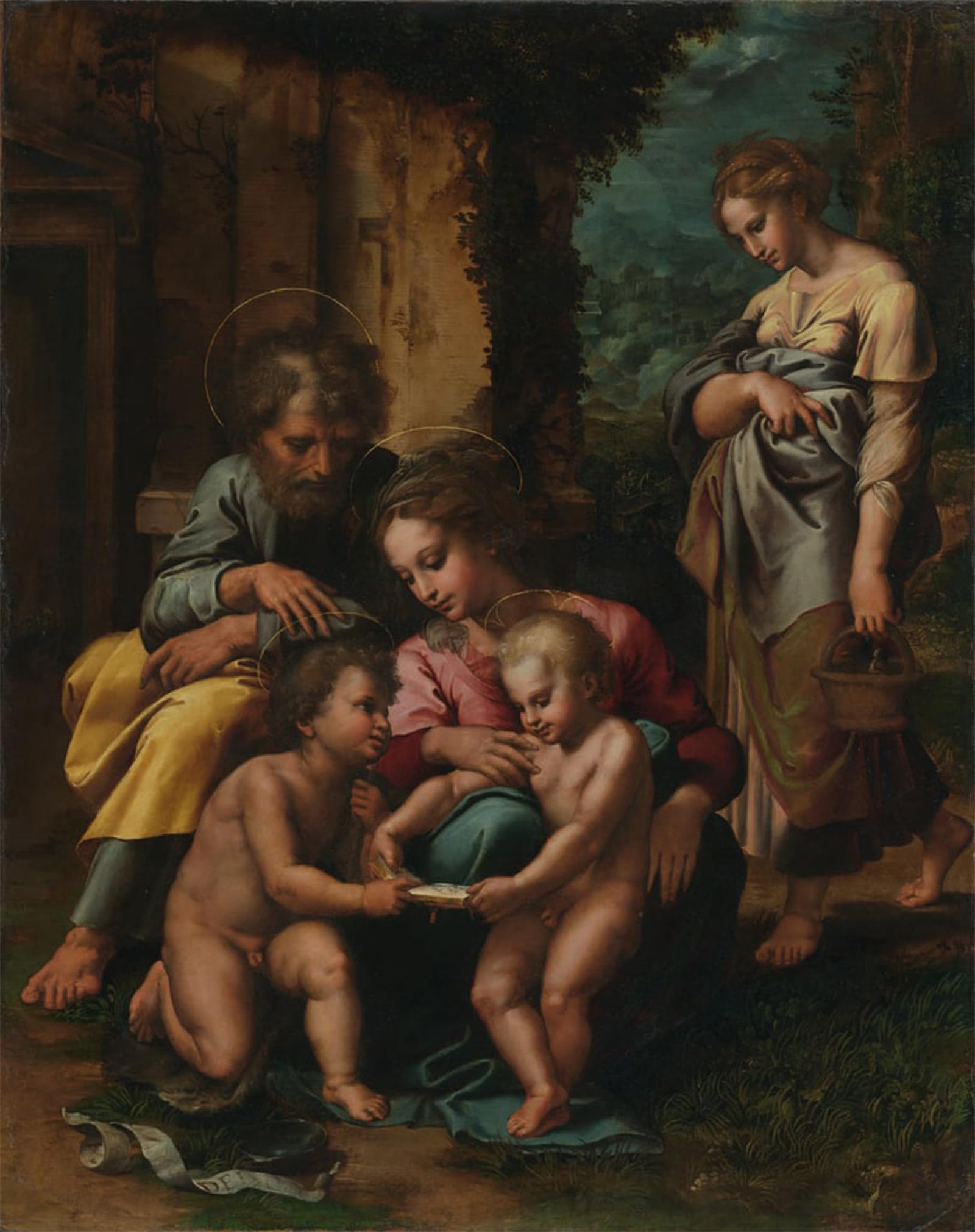 POSTERIIk Famous Modern Artwork Art Mural the Holy Family by Giulio Romano Oil Paintings Pictures for Home Decor 60x90cm