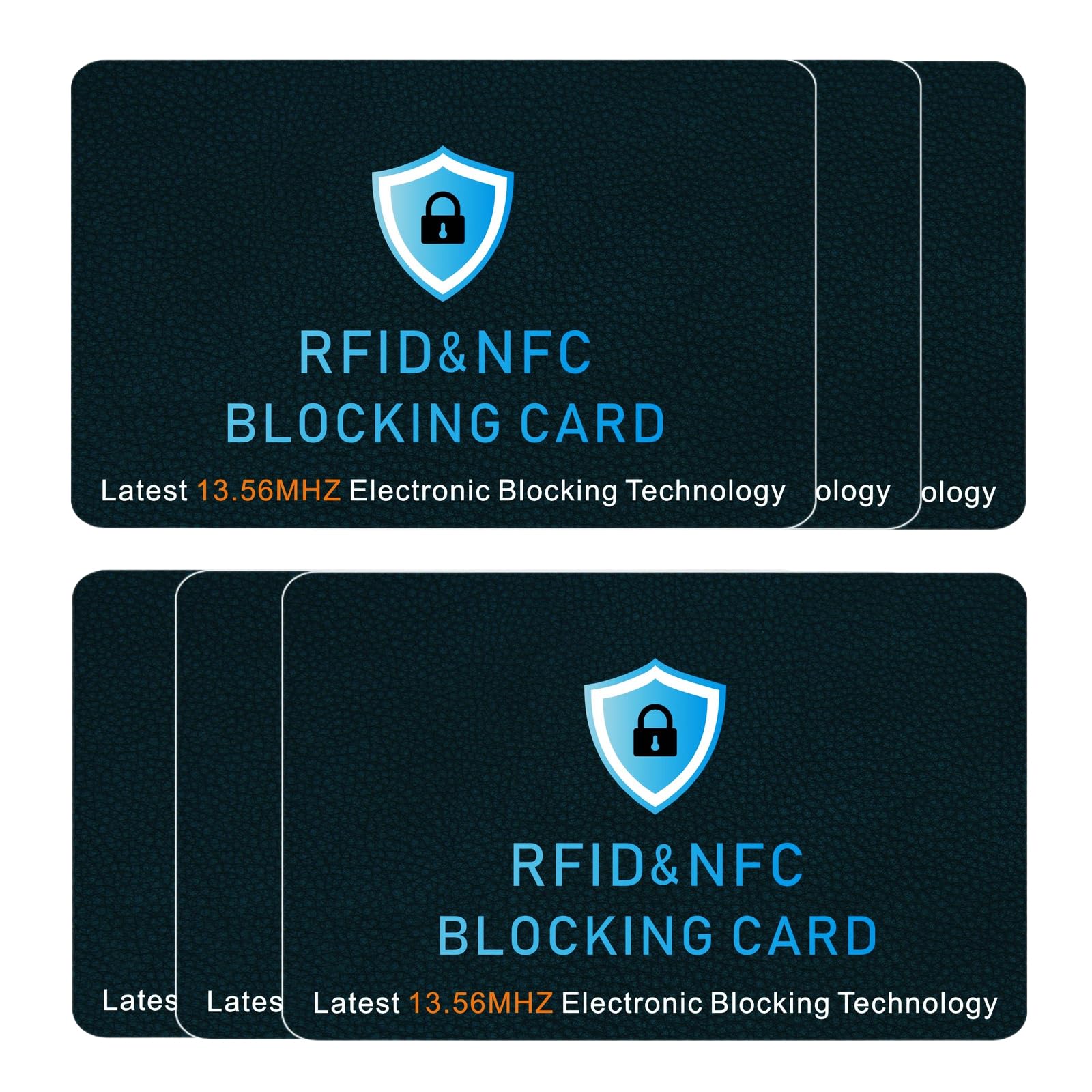 KRENIE 6 Pack RFID Blocking Cards - Force Field Max Card Protector
