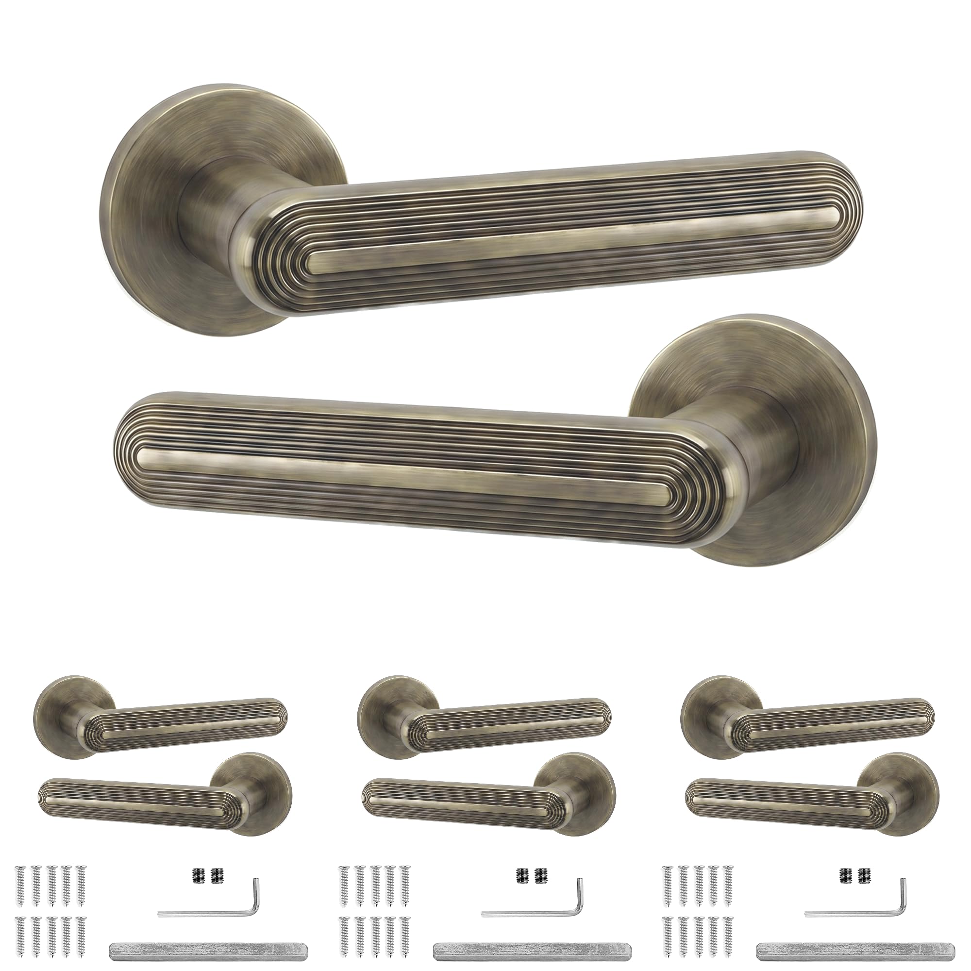 Decoranddecor Antique Brass Internal Door Handles 4 Pack