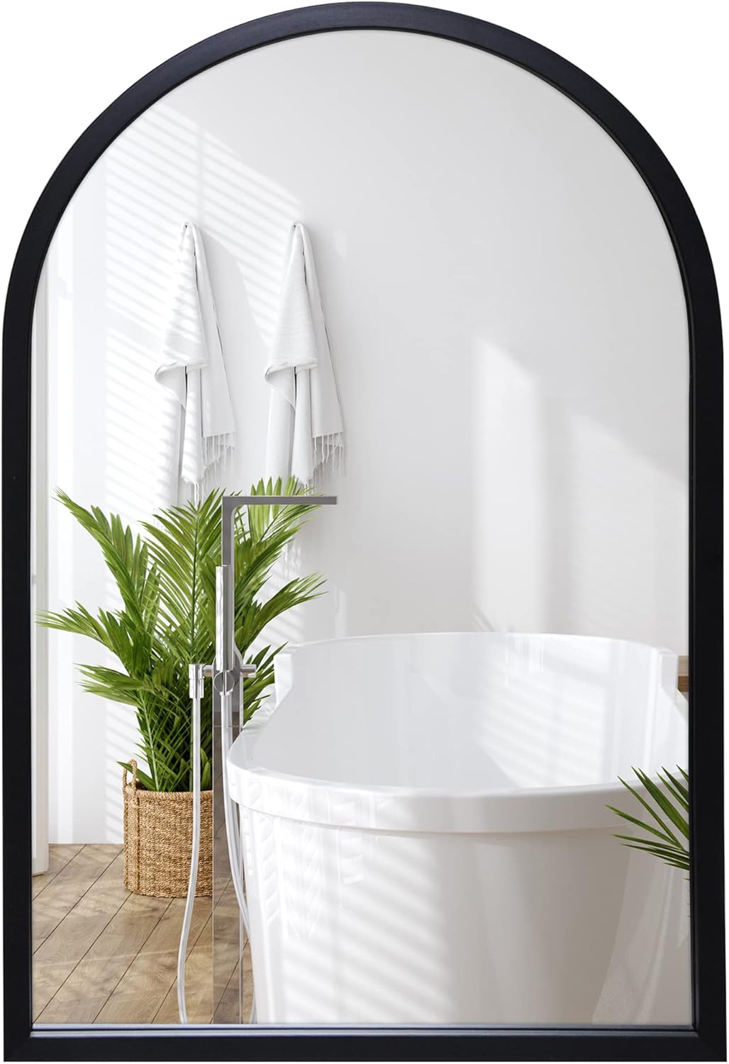 Americanflat 20x30 Framed Black Arched Mirror Arched Wall