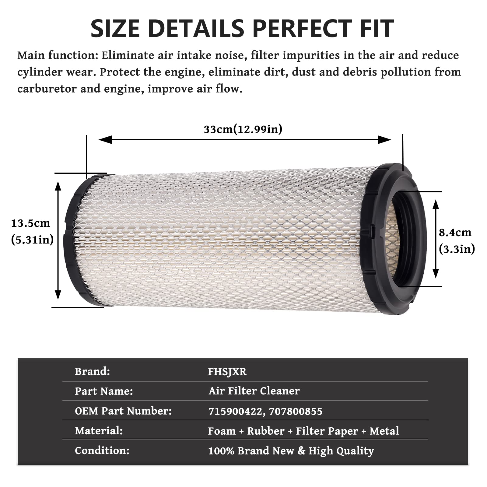 FHSJXR 715900422 Air Filter for Can-Am Maverick X3 Max XDS XRS Turbo R RR Maverick Sport 1000 900 R 2017-2021 Air intake cleaner (2 Packs)