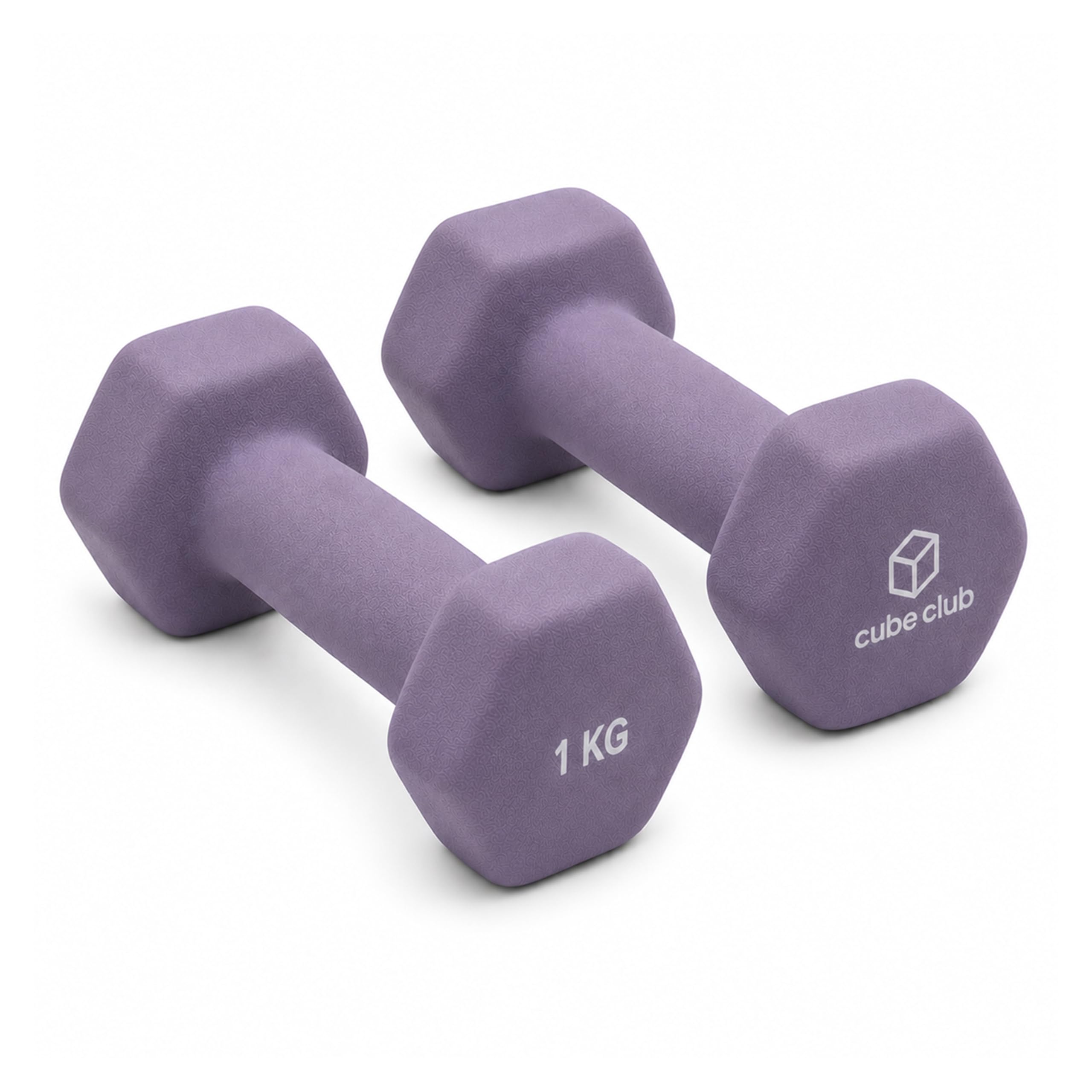 The Cube Club Neoprene Dumbbells - Lavender 2kg -1