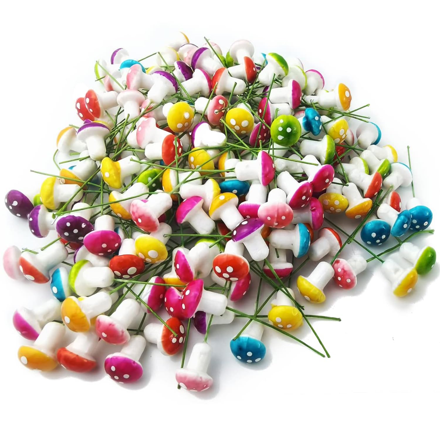 50 Piezas Mini Setas En Miniatura, Setas Decoracion Jardin, Lindos Modelos de Setas, Setas Decoracion Pequenas, Ornamento de Setas de Dibujos para Micro Paisaje Bonsái Jardín Decoración