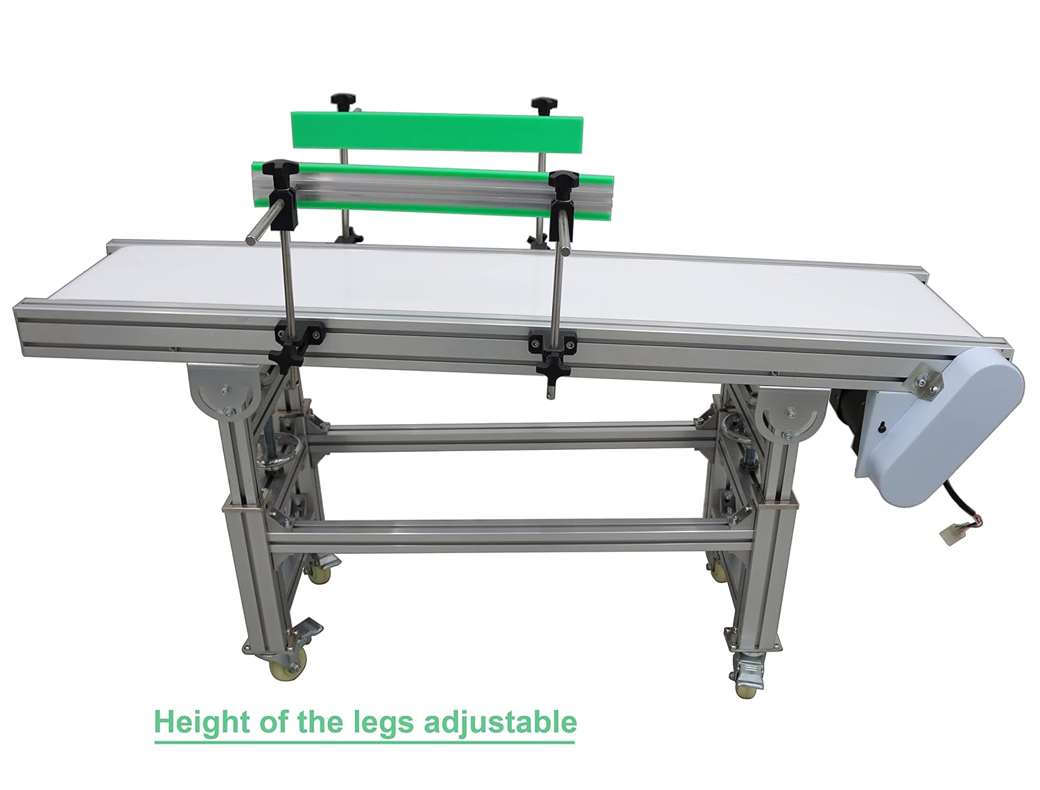TECHTONGDA PVC Flat Conveyor Belt Systems for Industrial Transport Aluminum Frame Conveyor Length 59inch Belt Width 11.8inch Without Baffle