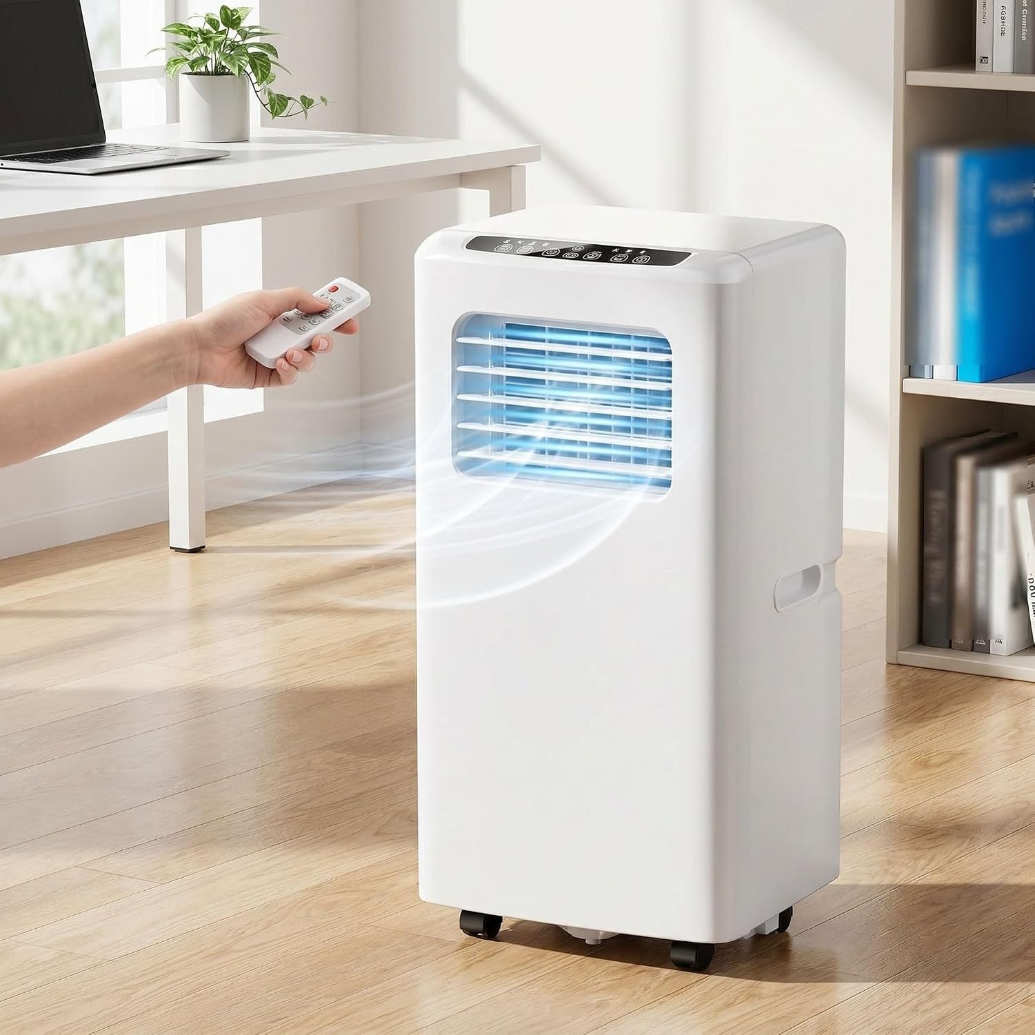 Aire Acondicionado Portátil Silencioso 13000 BTU, Enfriador Dehumidificador Móvil con Temporizador 24H y Modo Noche para Interiores, Style 5, 8000 BTU
