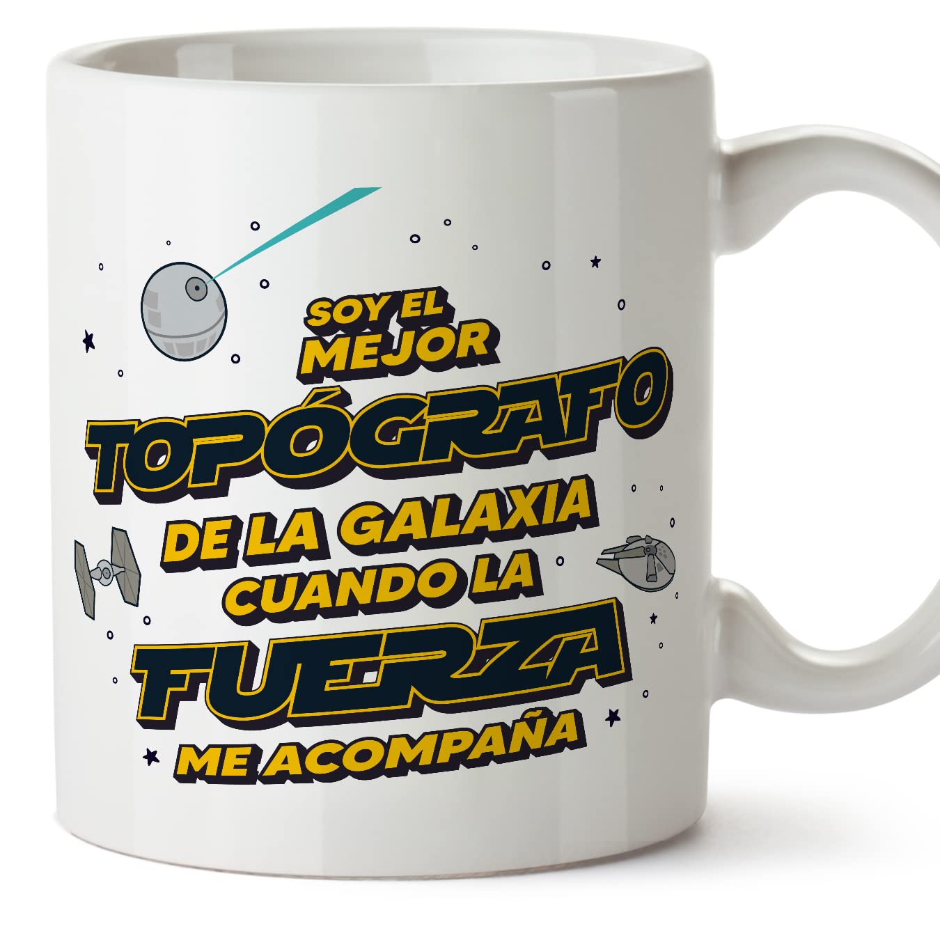 MUGFFINS Tazas para JEFE hombre - En Español - Mejor de la Galaxia Cuando Fuerza me Acompaña - 11 oz / 330 ml - Regalo original y divertido — view 421