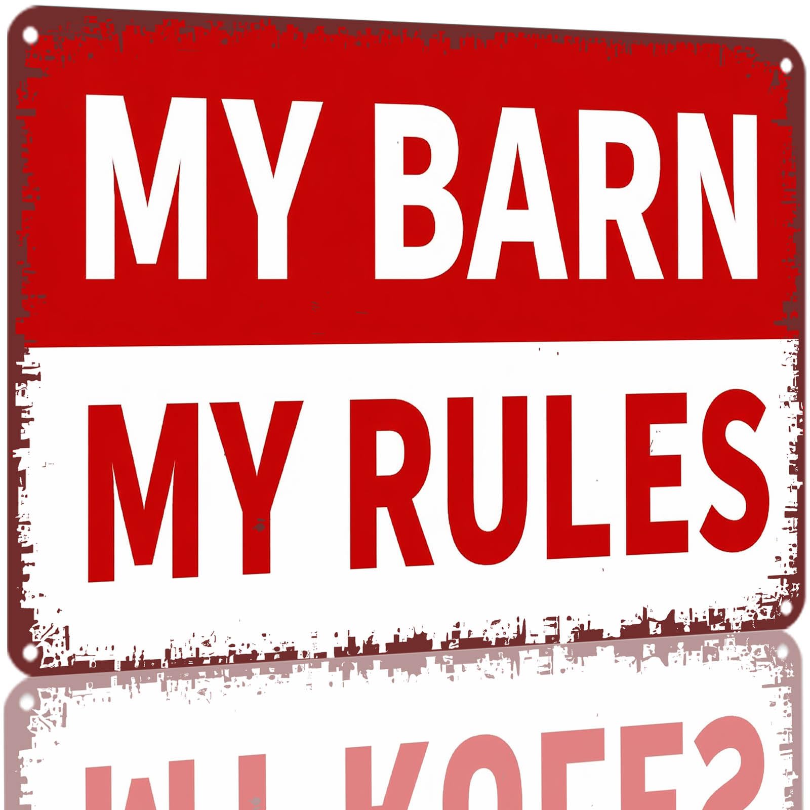 Kwqdozf As Pic Vintage 8X12 Inch Metal Aluminum My Barn My Rules Tin Sign Wall Decor