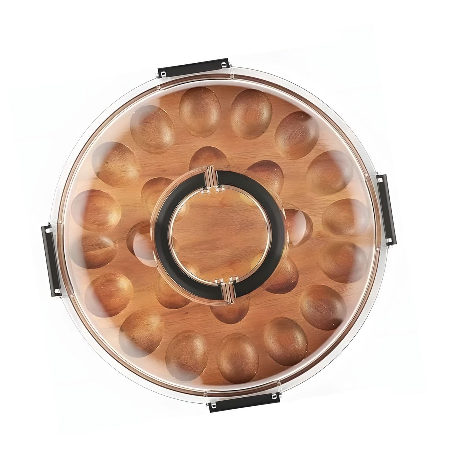 Elnwnnkc Reversible Serving Board with Polyacrylate Cover and 5 Compartments for Snacks Cutting Use At Home Polyacrylate Lid Recyclable Stalk Modifiable Tray Clear Protect Outdoor Meal Tray