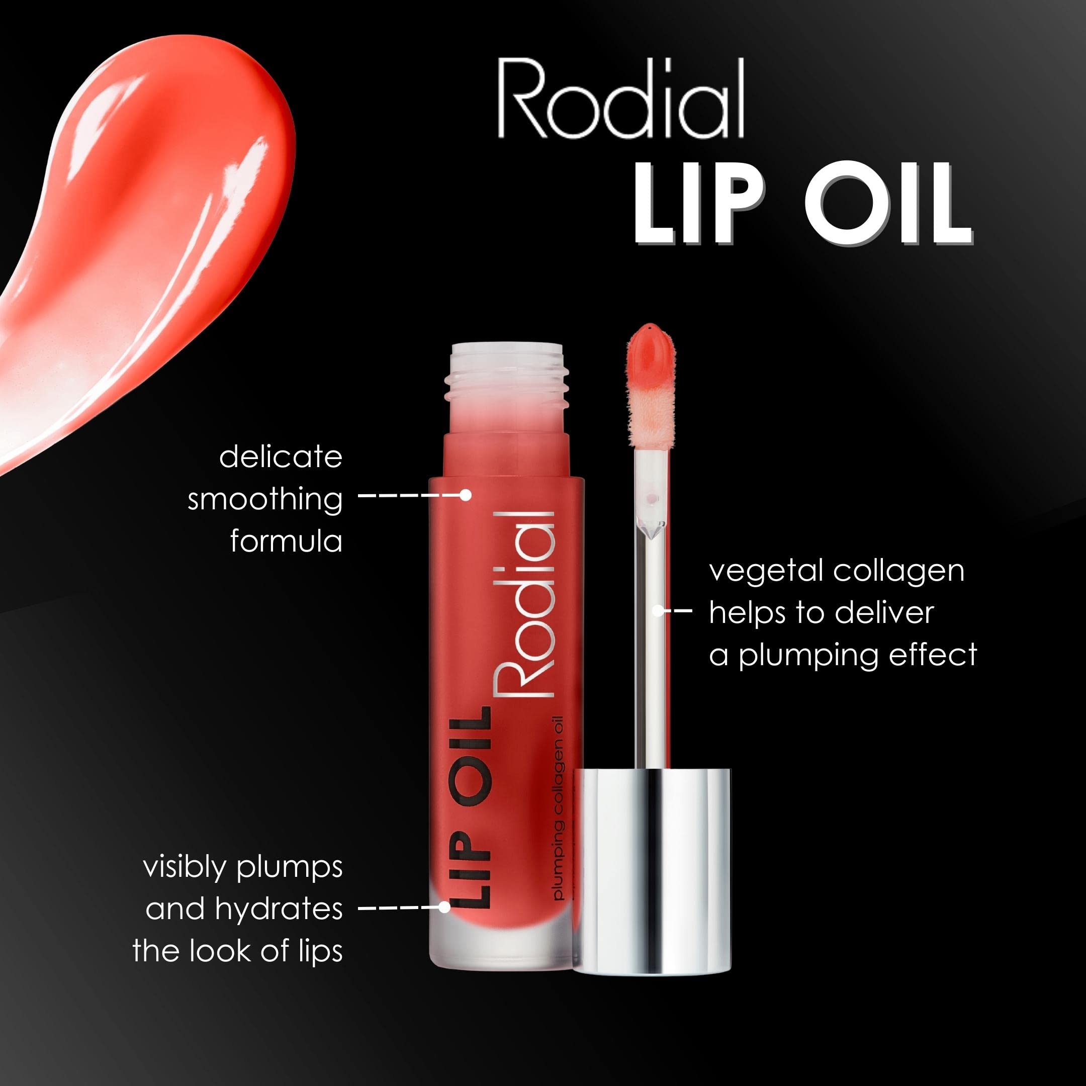 Rodial Lip Oil with Plumping Collagen 4ml, Hydrating Vegan Lip Oil for Fuller Smoother Lips, Nourishing Lip Care with Cherry - Image 3