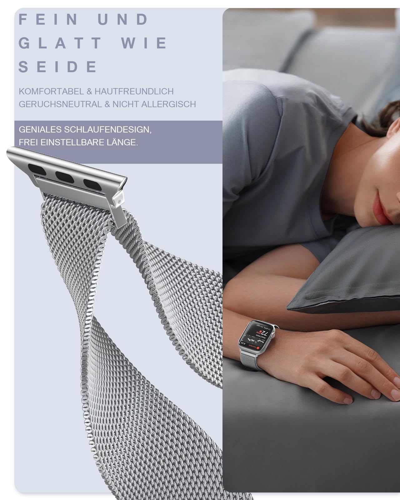 OULUOQI Cinturino di ricambio compatibile con cinturino Apple Watch 44mm 46mm(Series 10) 45mm 49mm, bracciali milanesi in acciaio inossidabile per iWatch serie 11 10 9 8 7 6 5 4 3 Ultra3/2/1