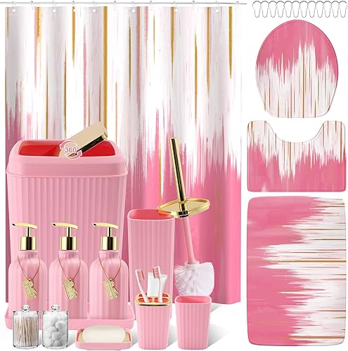 Miniatura 46 de Juego de accesorios de baño de 9 piezas, juego de baño negro con bote de basura de gran capacidad de 4 galones, juego de accesorios de baño