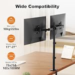 Suptek Double LED LCD Moniteur Stand up Desk Mount Extra Tall 31.5" Pole lourd de service entièrement réglable Stand pour 2 / Deux écrans jusqu'à 27 inch (MD6842)