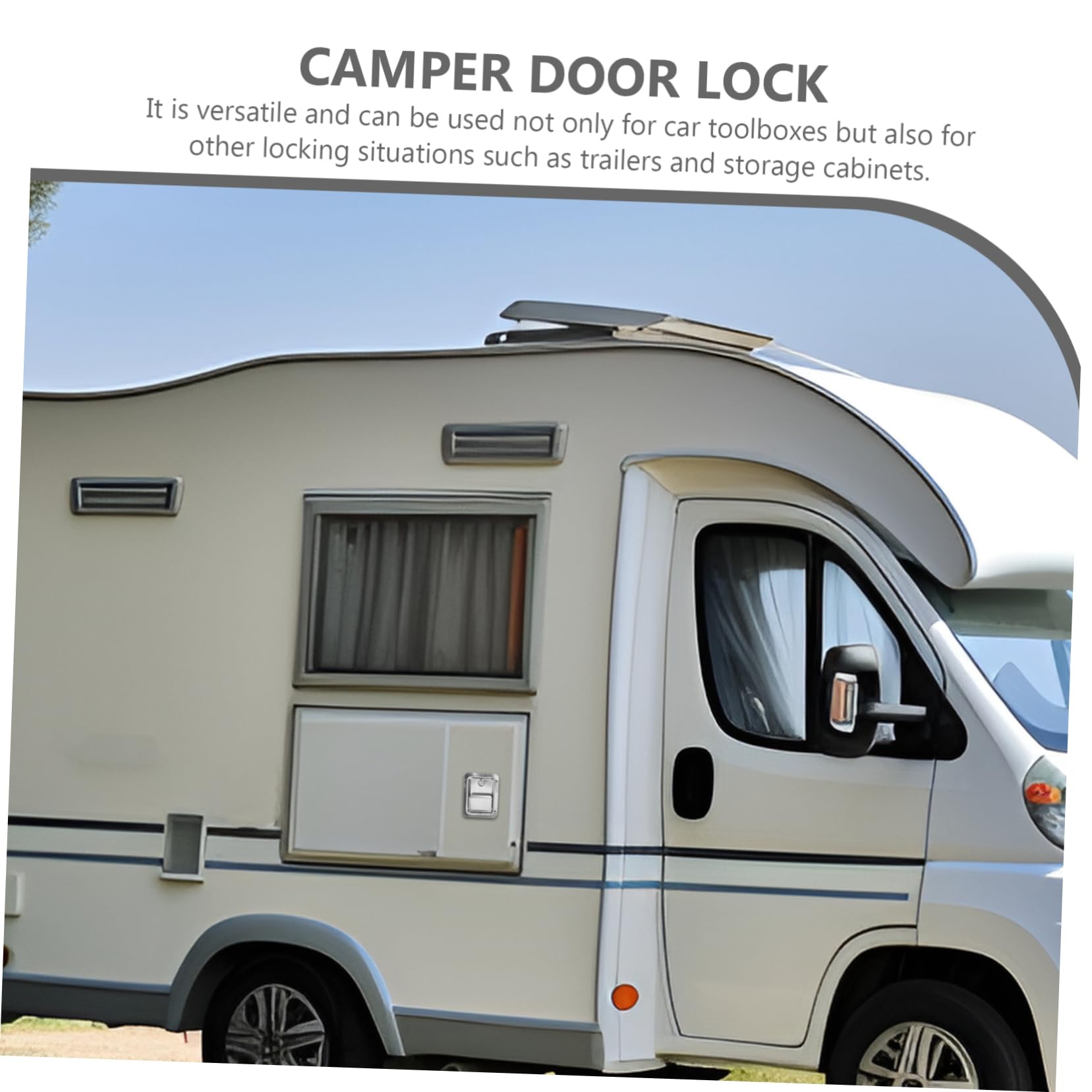 Tofficu Edelstahl Anhängerschloss 140x108mm Panel Schloss für Wohnmobil Werkzeugkasten Vielseitig Abschließbar Robust und Langlebig