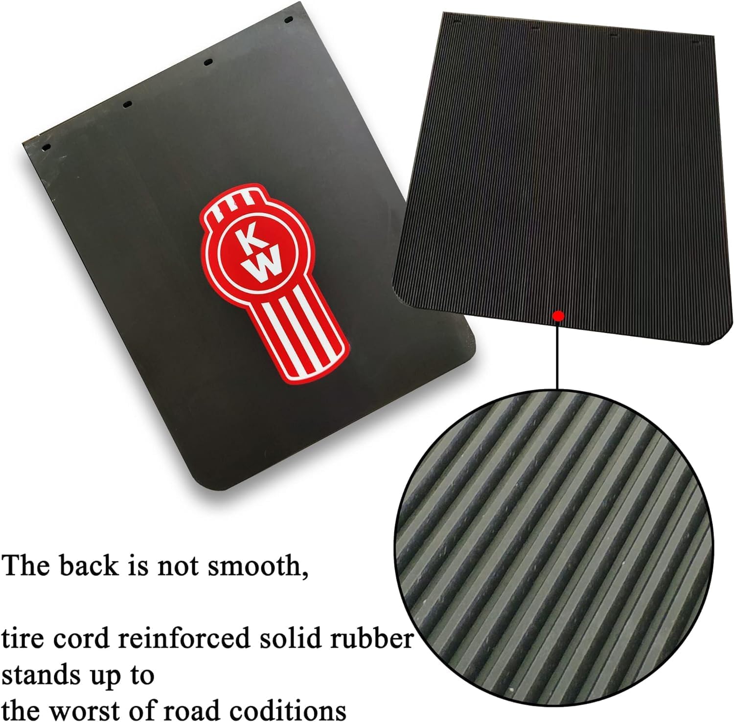 24in.W x 30in.L Pair Rubber Black Mud Flaps and Trailer for Heavy Duty Semi Truck (5kw)