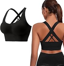 FUIPVGI Soutien Gorge Sport Femme,Brassiere Sport Femme Coussinets Amovibles Soutiens-Gorge sans Armature, Brassiere Sports Maintien Push Up Lingerie Bra pour Fitness Yoga (Noir)