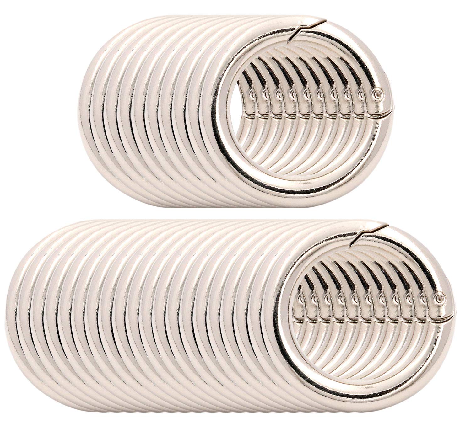 BIKICOCO 5/8'' Round Spring Gate O-Ring Clasp Push Snap Hook Belt Hardware Loop, for Handbags Keys, Silver - 30 Pcs