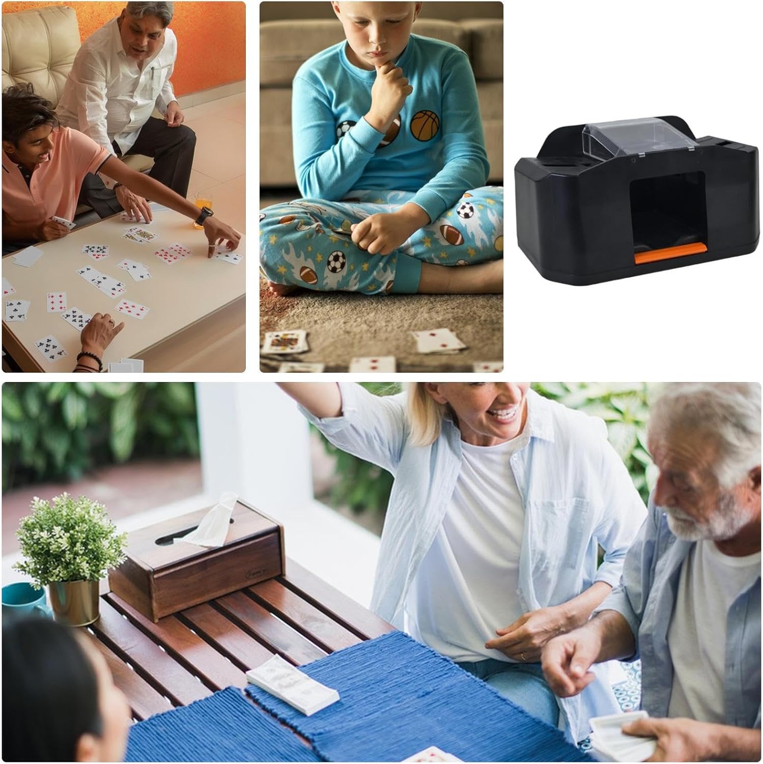 Electric Card Shufflers – Automatic Game Tool, USB Charging Machine | Fast Casinos Shuffle Unit, Noise-Reducing Dealer Device, Duals-Deck Tabletop Spinner, Compact Durablee Playing Equipment for Card