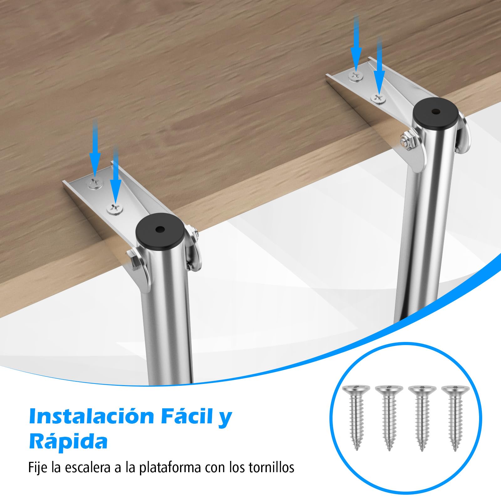 COSTWAY Escalera Telescópica para Barcos de 4 Escalones, Escalera de Barco Extensible Plegable, de Acero Inoxidable Resistente para Pontones, Yates con Capacidad de 227 Kg