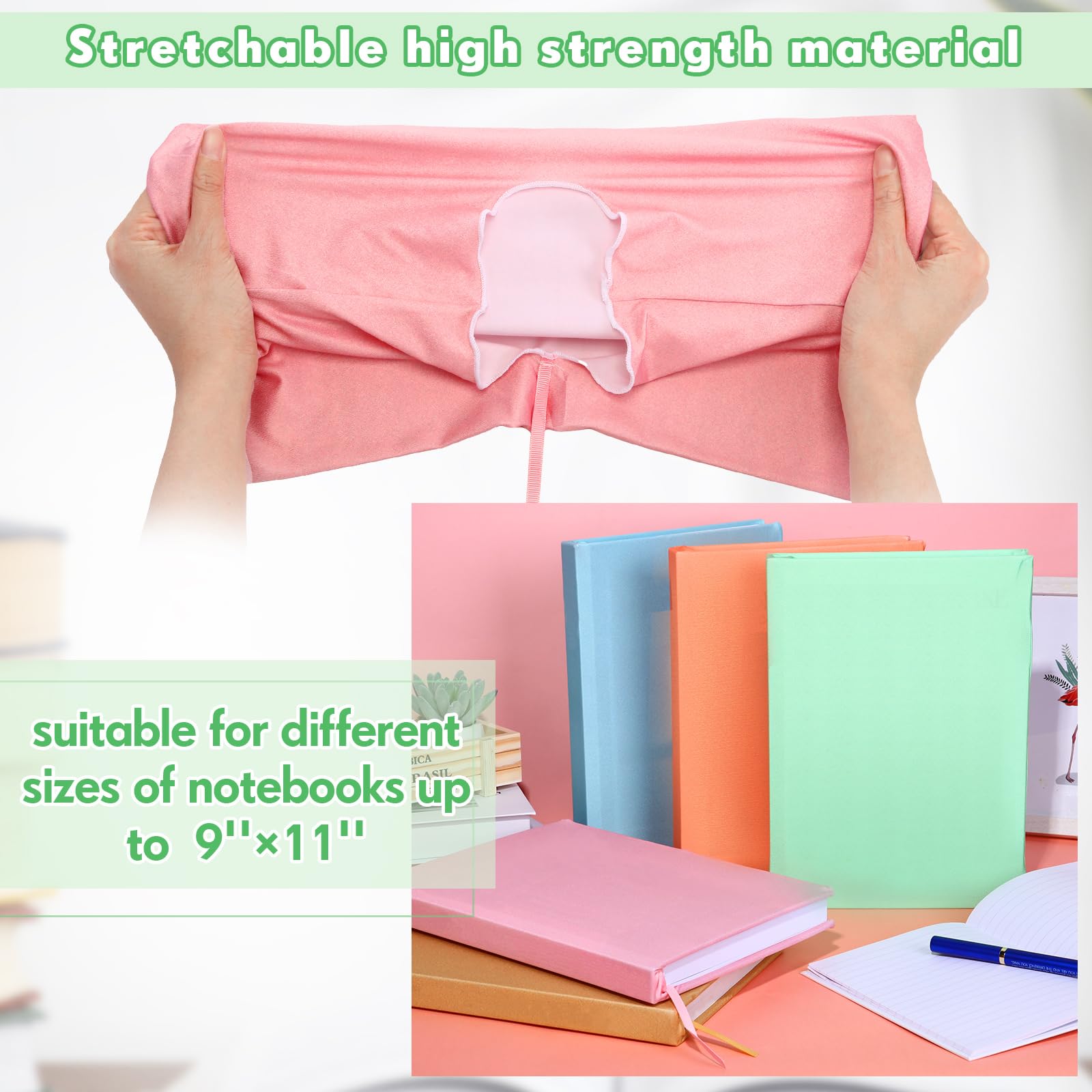 PerKoop 12 copertine per libri Jumbo, in tessuto elastico, lavabili, riutilizzabili, per la maggior parte dei libri con copertina rigida, 12 colori (22,9 x 28,9 cm)