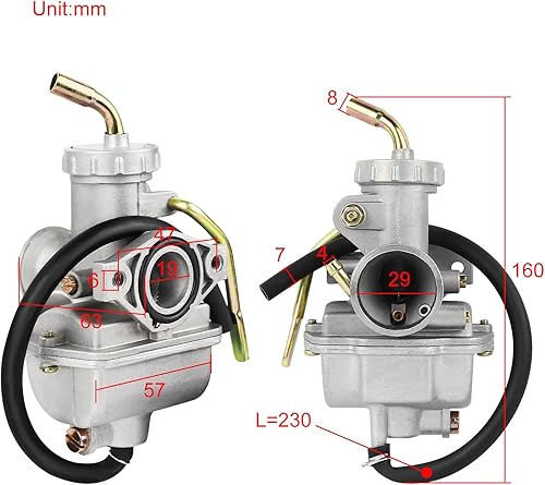 Miniatura 2 de FLYPIG Carburador con cable de agarre del acelerador para Honda PZ20 XR50R XR70R XR75 XL80S XR80R XL75 XL70 SL70 Z50R XR100R TaoTao NST SunL Kazuma