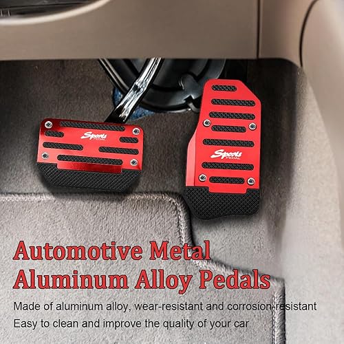 Miniatura 7 de Zufoty 2 almohadillas antideslizantes de aleación de aluminio para automóvil, pedal de freno de automóvil, cubierta de almohadilla de pedal de