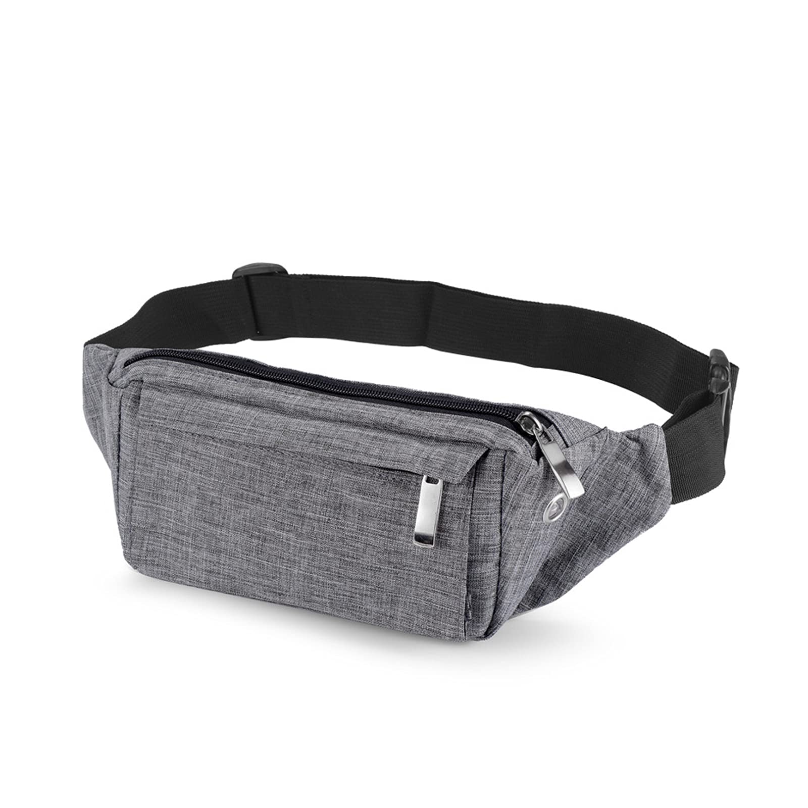 Fanny Pack for Women and Men with 4-Zipper Pockets Waterproof Running Belt bag Casualall Waist Packs Fits All Phones, Gray,