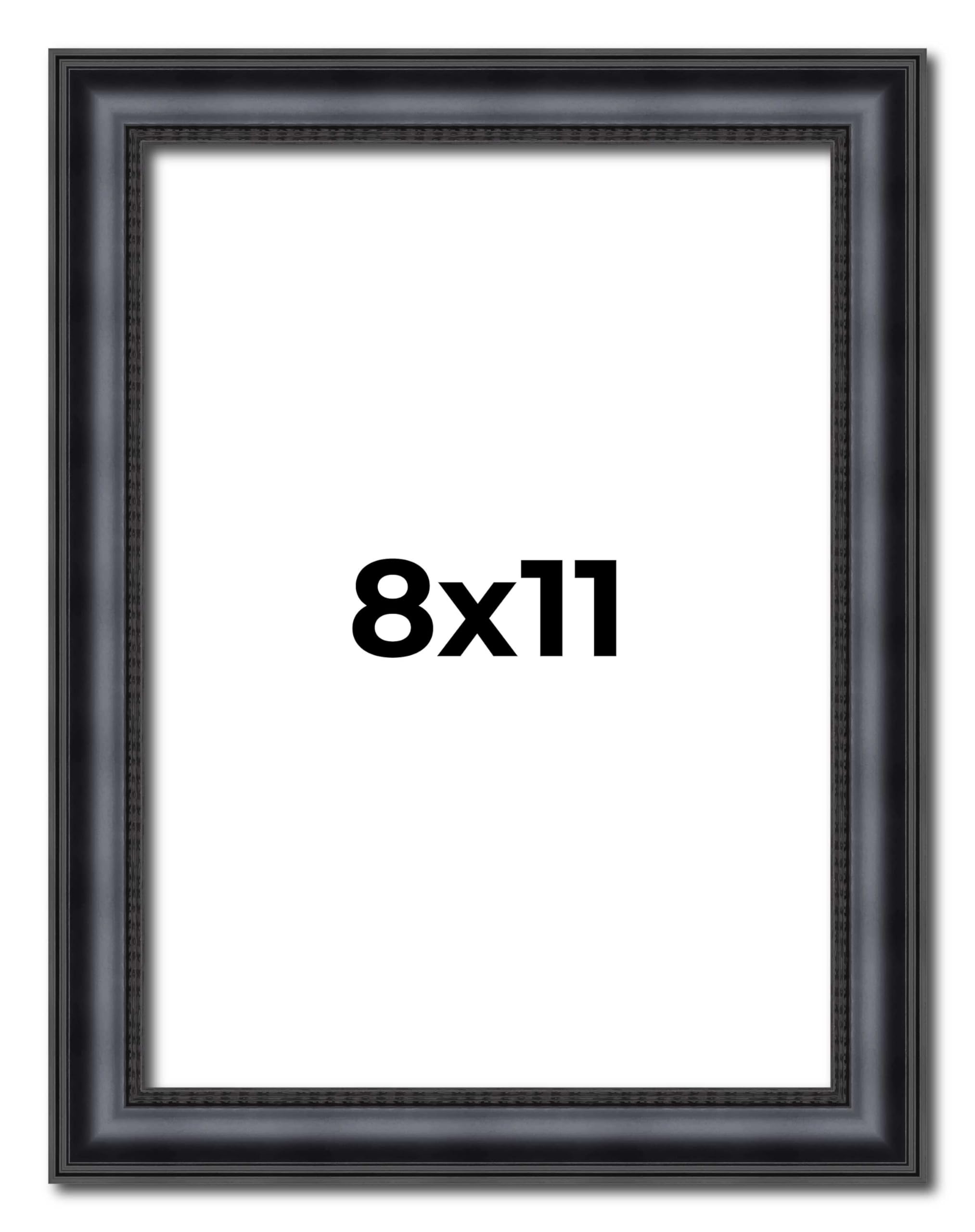 Amazon.com - 8x11 Frame Black Real Wood Picture Frame Width 1.25