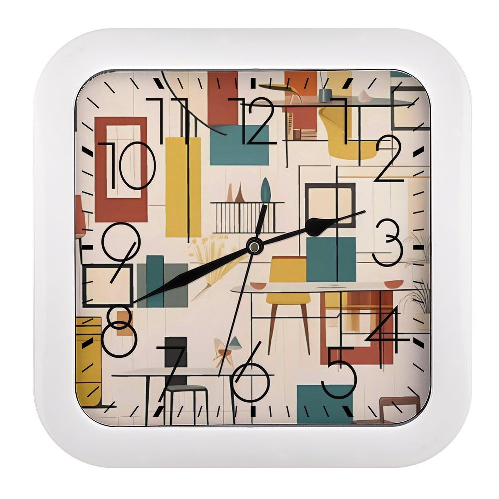 Horloge murale carrée silencieuse pour stopper le bruit du tic-tac dans le bureau