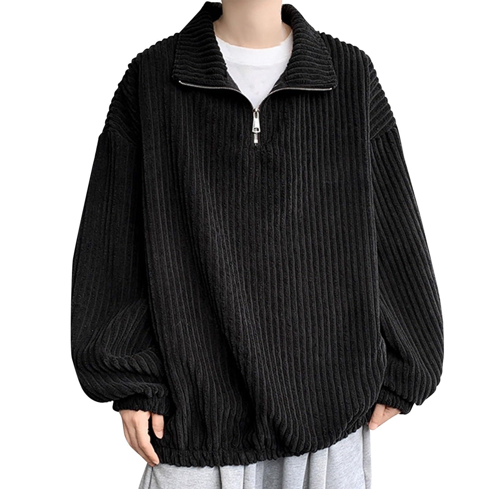 Sweatshirts für Herren Katzen Pullover lustige Weihnachtspullover Oberteile Half Zip Langarmshirt Herren Baumwolle Jacke Winterjacke Sweatjacke mit Kapuze faschingskostüme