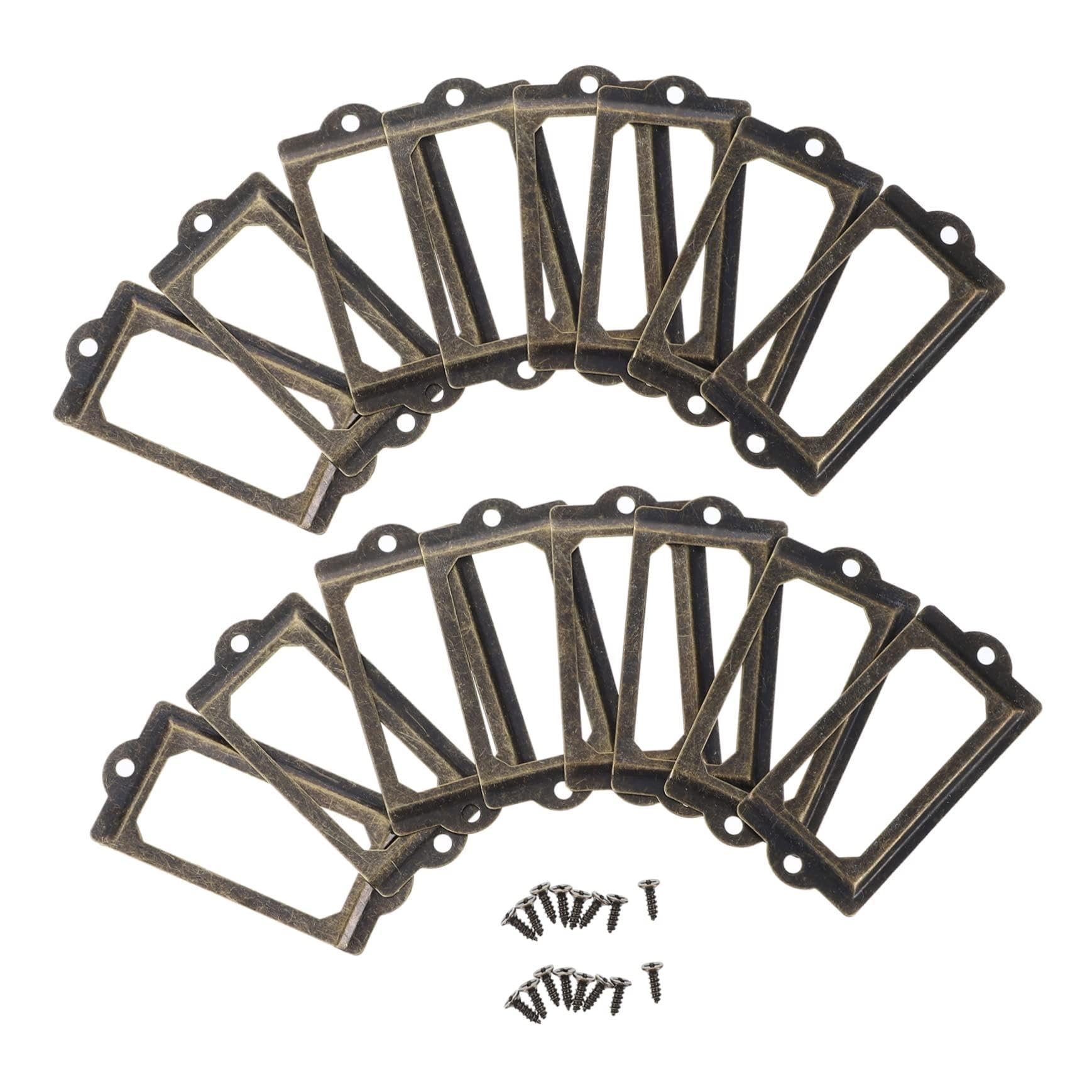 Cabilock 30Pcs Antique Label Frame Holders Drawer Label Holders for Cabinets Cupboards and Storage Boxes Easy to Install for Identifying Contents