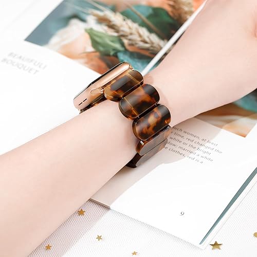 Miniatura 5 de Correa elástica ajustable para Apple Watch Series 10, 9, 8, 7, 6, 5, 4, 3, Ultra, 2, 1 - Correa de resina para iWatch para mujer de 1.654 pulgadas,