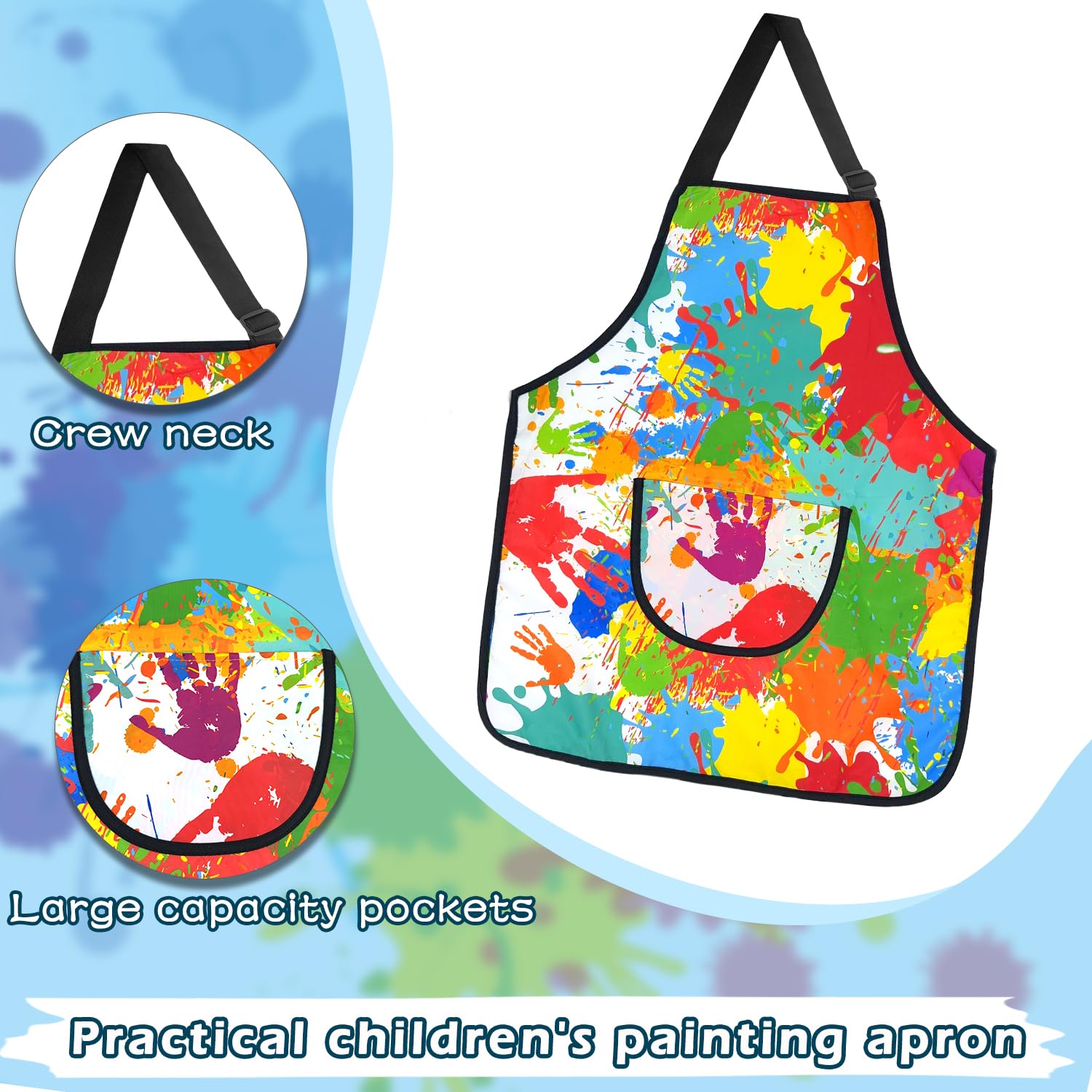 LECTNORE Kids Apron Waterproof Long Sleeve for Kids Children's Art Smock with Pockets for Painting Cooking Eating(Height 80-100cm - Image 4