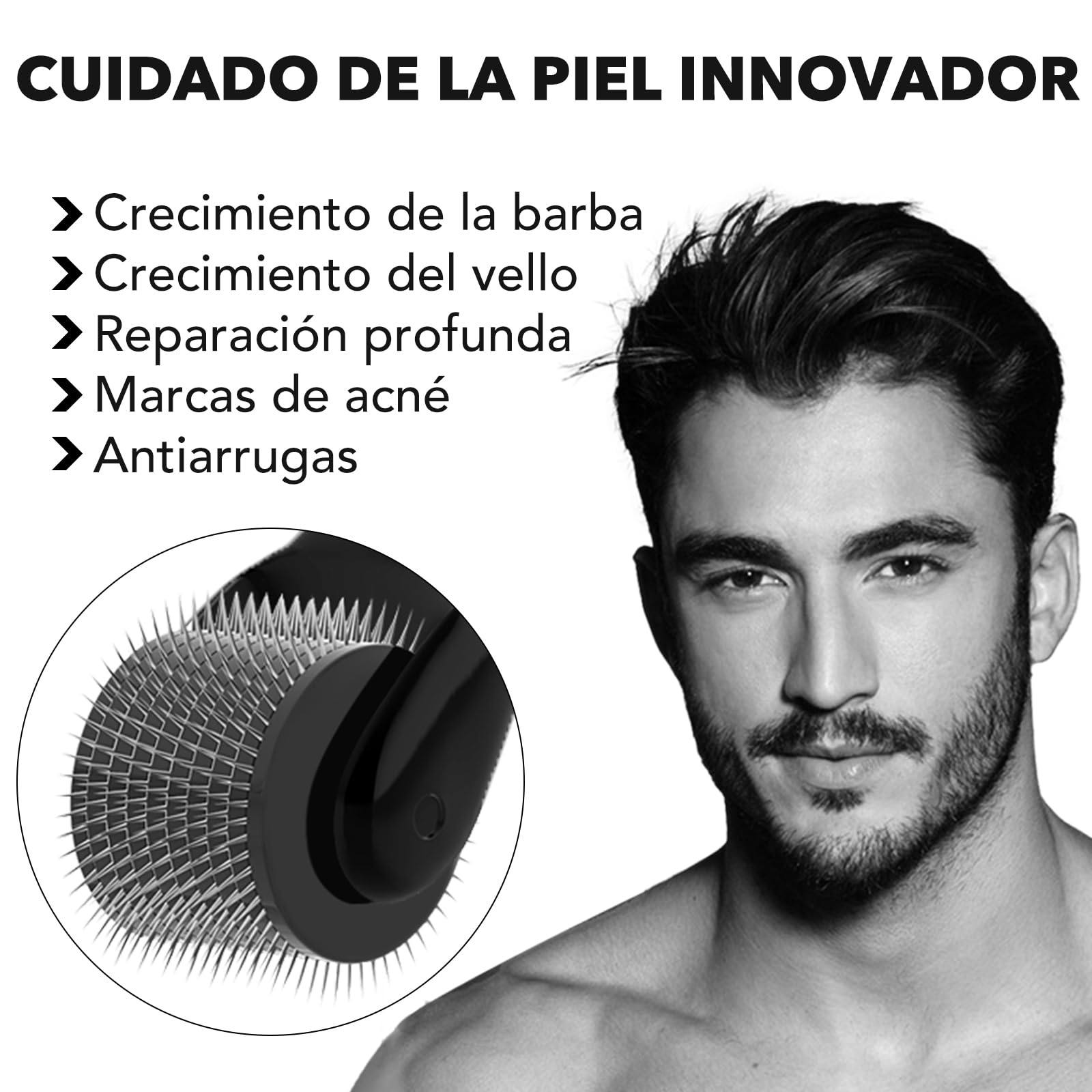 Dr.roller Derma Roller Cabello 0.5mm, Derma Roller para el Crecimiento Antiedad de la Barba y el Cabello, Microneedling para el cuero cabelludo facial — view 3