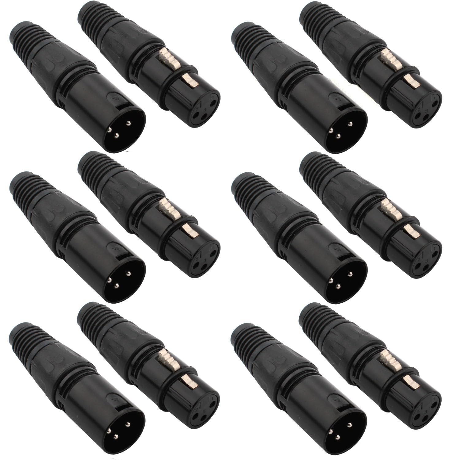 RUNCCI-YUN 12 Pièces Connecteur XLR 3 Broches à Souder - Prise de Câble Micro Audio Microphone avec Connecteurs Mâle/Femelle (6 Mâles et 6 Femelles)