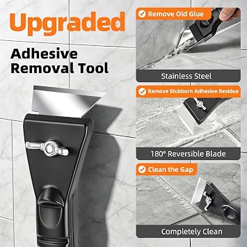 Caulk Gun Kit, Smooth Silicone Caulking Gun and Caulk Remover Tool, Sealant Finishing Tool Grout Scraper for Kitchen Bathroom Window Sink Joint, All in One with Gift Box