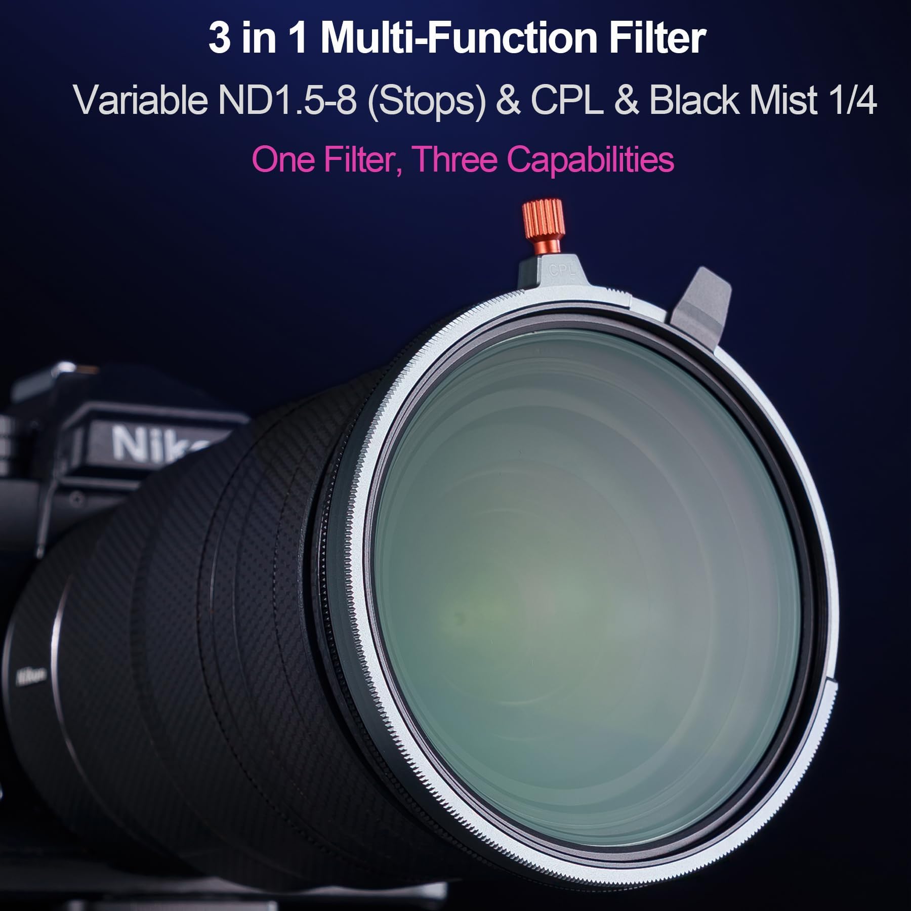 Amazon | Kase 67mm 3 in 1 可変NDフィルター + CPL + ブラックミスト