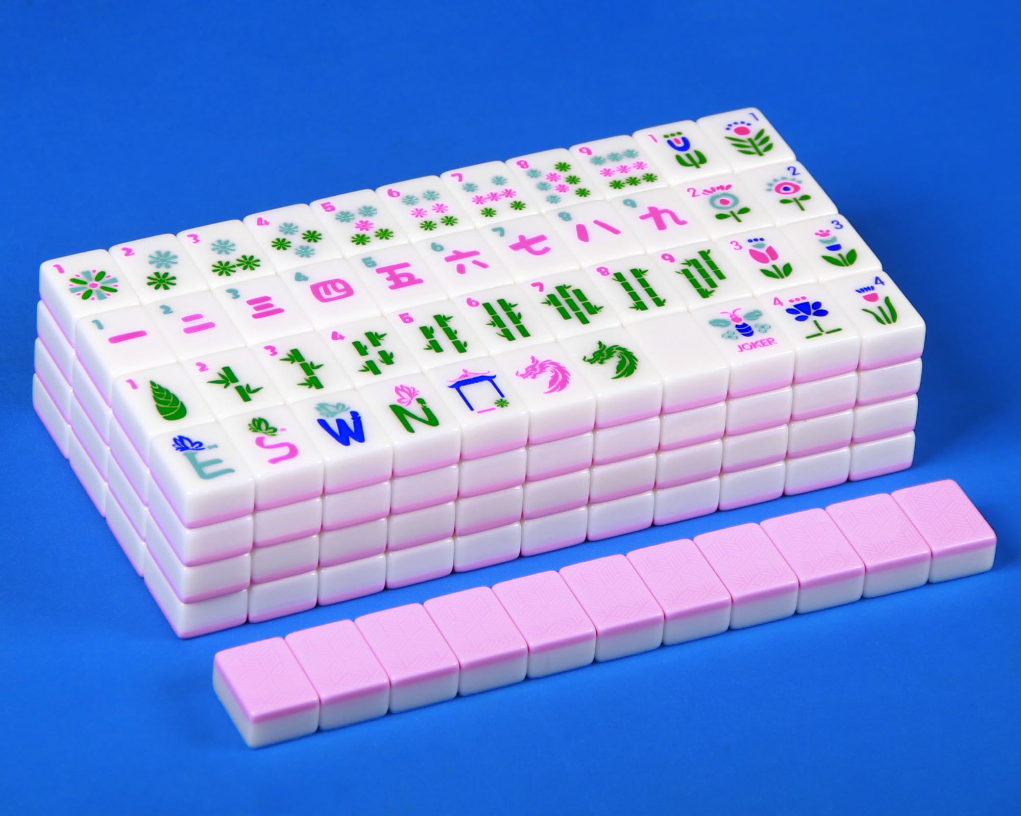 YANMEIYA Pink American Mahjong Set 166 Carved Mahjong Tile Set 1.2-inch American Mahjong Tile Set